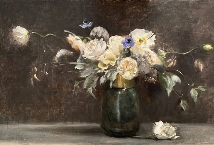 俄罗斯画家女画家塔蒂亚娜·库利达花卉与静物，古典安静的表达方式