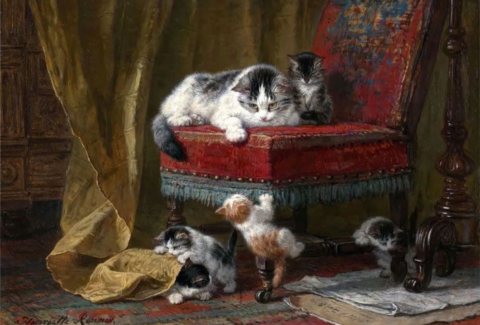 荷兰画家Henriette油画猫咪系列欣赏，逼真超萌可爱