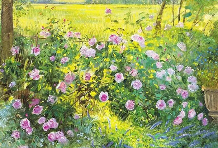 英国画家蒂莫西·伊斯顿，用油画展示花园景色和色彩斑斓的风景