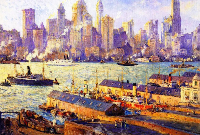 美国印象派画家坎贝尔·库珀，印象派画家笔下摩天大楼，好美